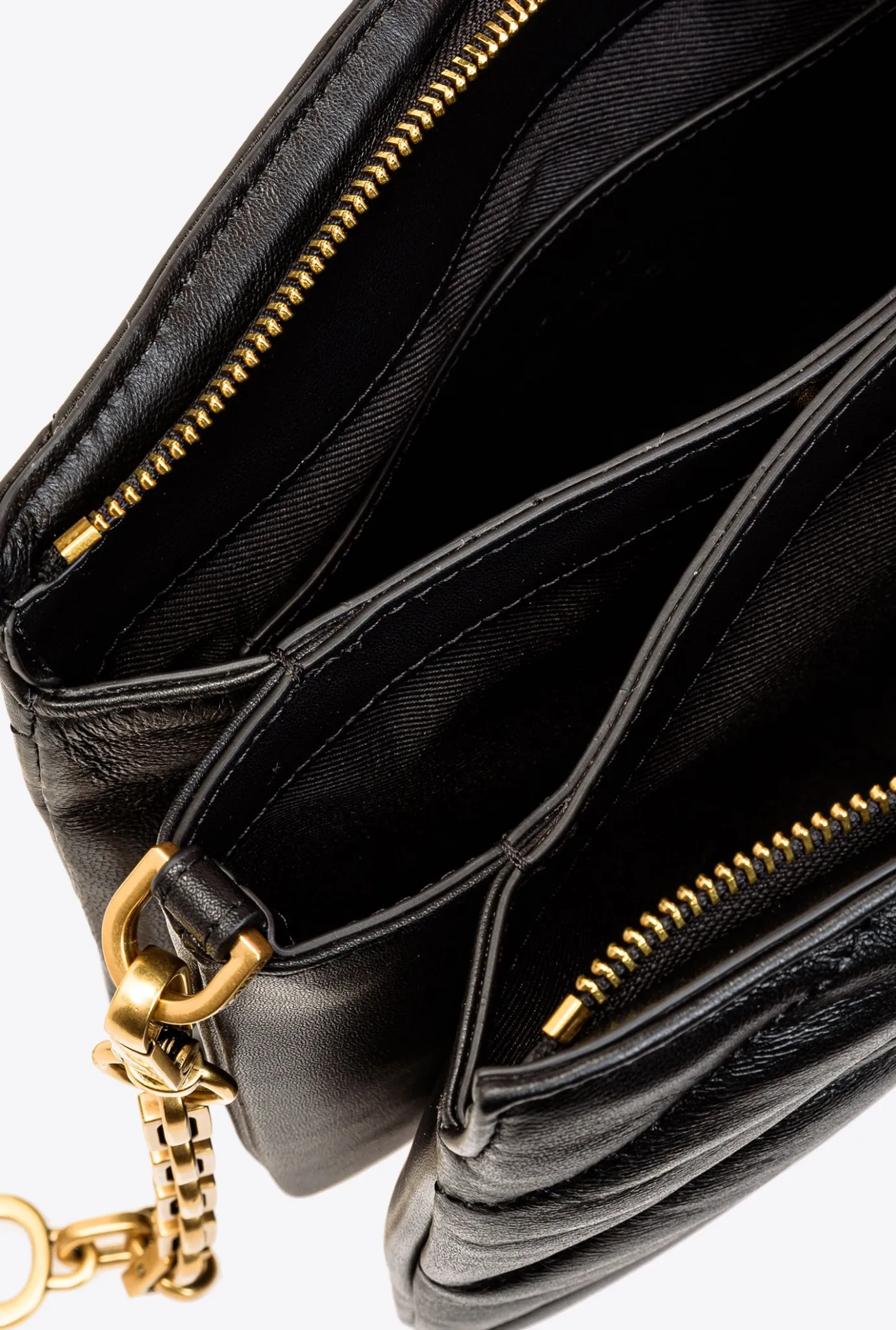 Sacs À Bandoulière|PINKO Small Twins Bag Maxi Quilt Noir-Vieil Or