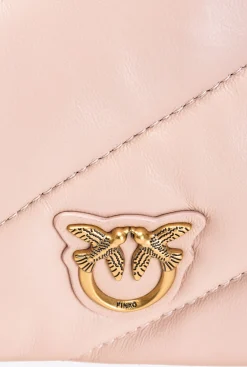 Sacs À Bandoulière|PINKO Small Twins Bag Maxi Quilt Rose/Rose Poudre-Or Antique