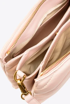 Sacs À Bandoulière|PINKO Small Twins Bag Maxi Quilt Rose/Rose Poudre-Or Antique