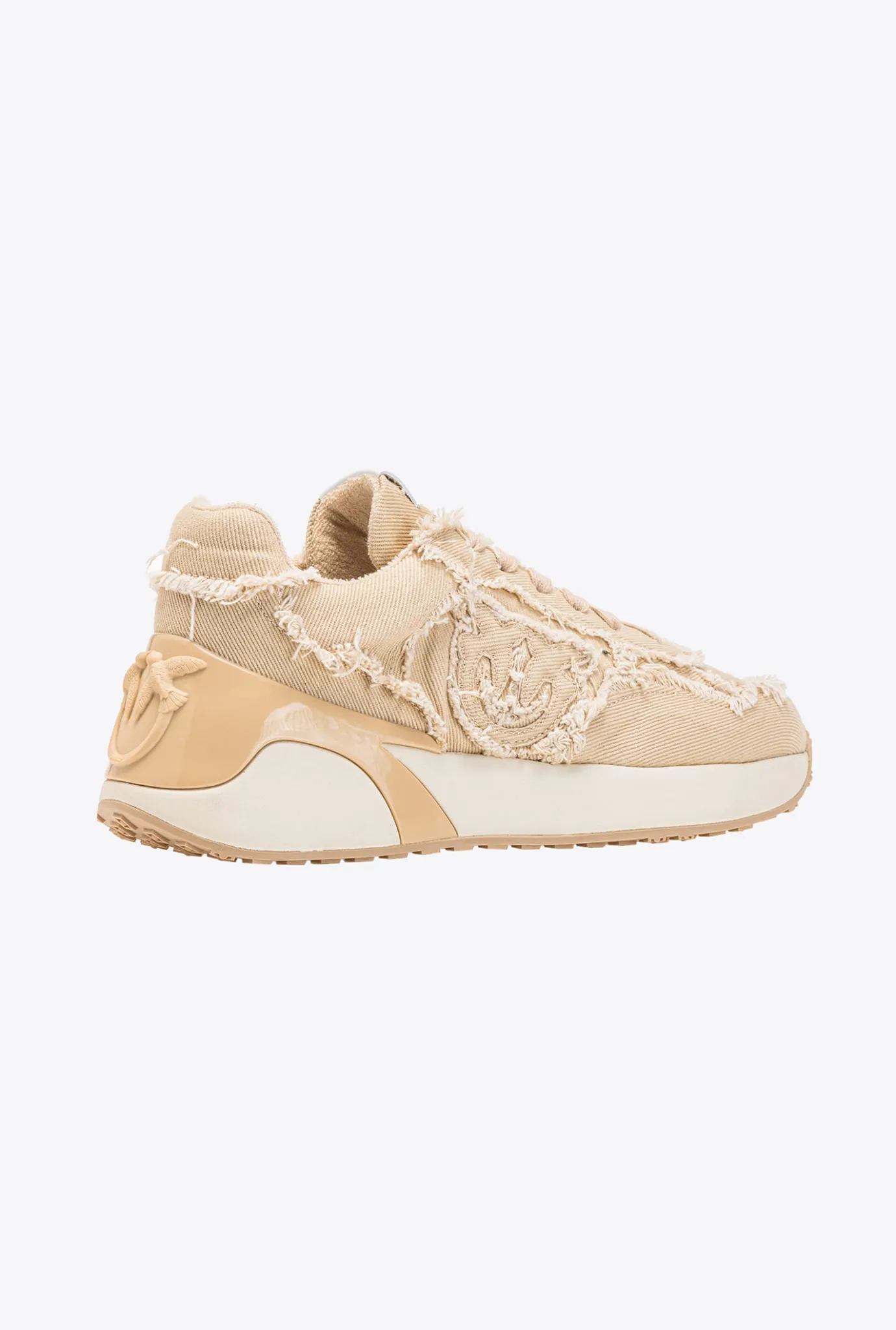 Chaussures|PINKO Sneakers En Denim Beige - Sable Ardent