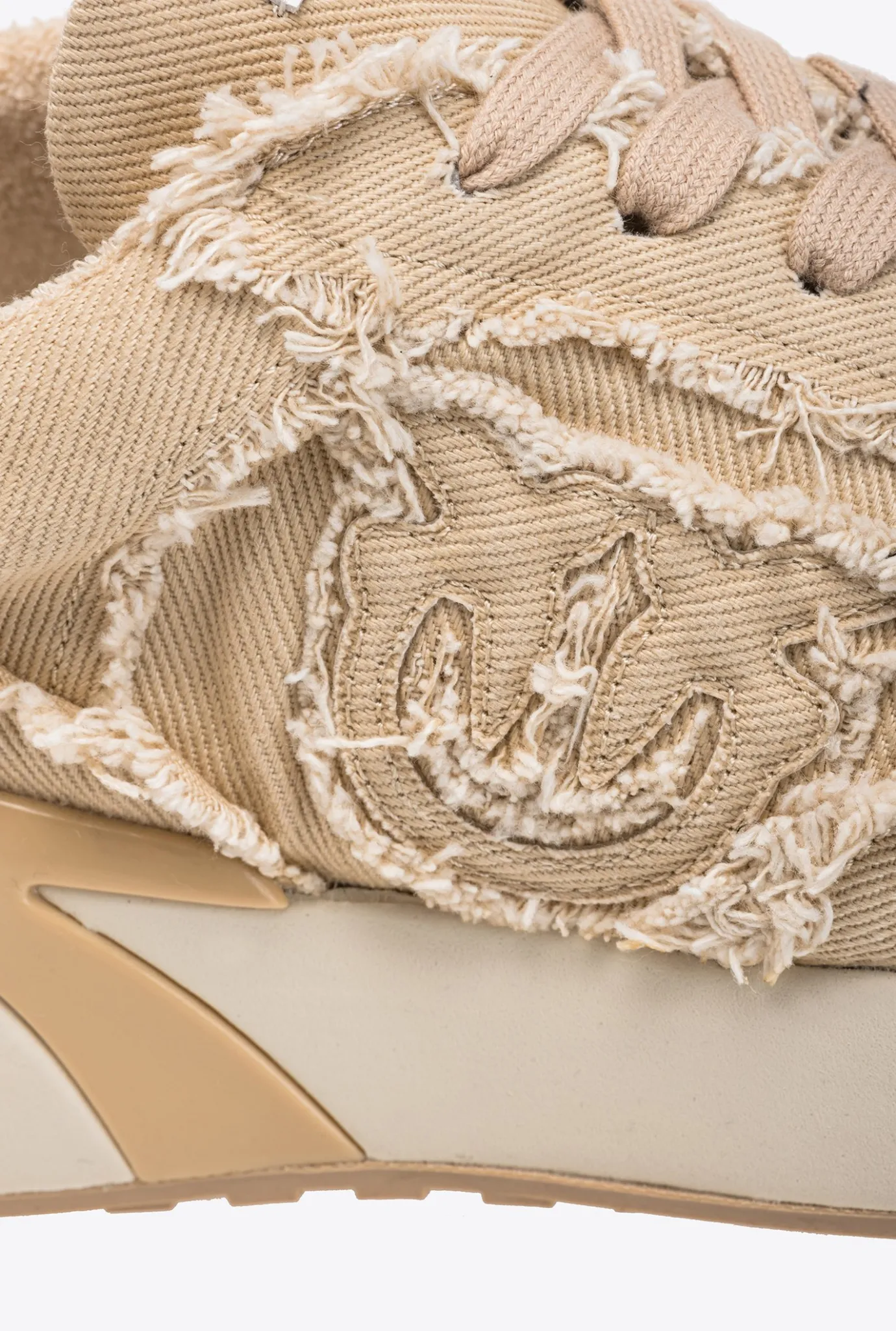 Chaussures|PINKO Sneakers En Denim Beige - Sable Ardent