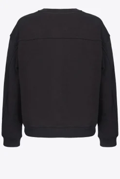 Pièces En Maille|PINKO Sweat-Shirt A Broderie Love Birds Noir Limousine