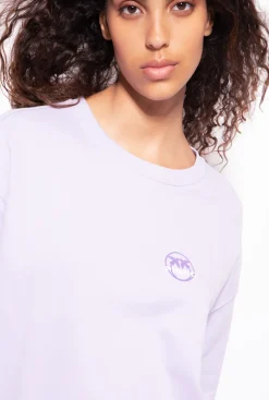 Tailleurs Et Ensembles|PINKO Sweat-Shirt A Logo Imprime Lilas - Sorbet Clair