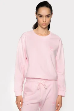Pièces En Maille|PINKO Sweat-Shirt A Logo Imprime Lilas Poudre