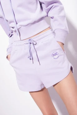Pièces En Maille|PINKO Sweat-Shirt Cropped A Logo Imprime Lilas - Sorbet Clair