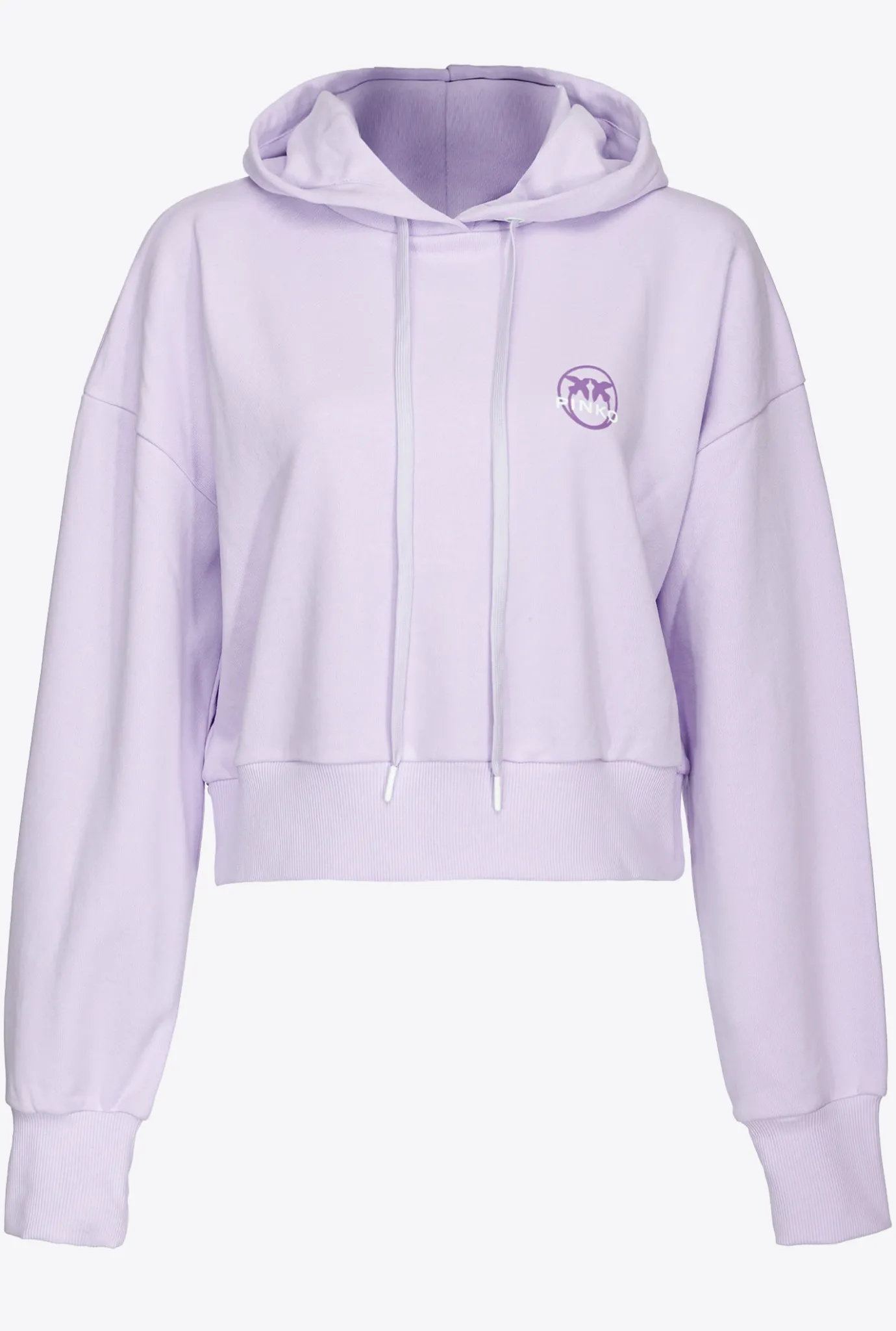 Pièces En Maille|PINKO Sweat-Shirt Cropped A Logo Imprime Lilas - Sorbet Clair