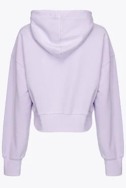 Pièces En Maille|PINKO Sweat-Shirt Cropped A Logo Imprime Lilas - Sorbet Clair