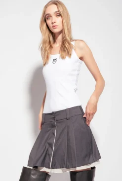 Topwear|PINKO Top A Broderie Blanc Brill.