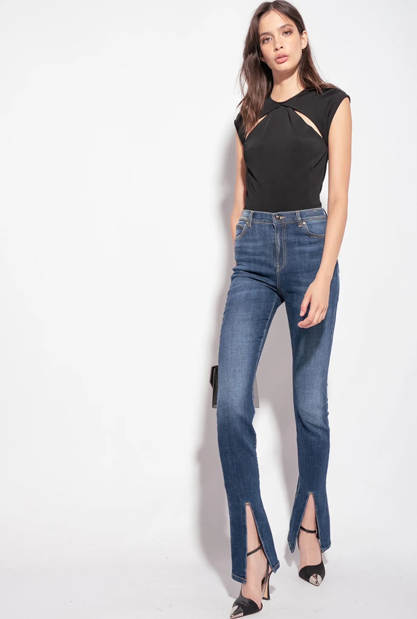 Topwear|PINKO Top A Decoupes Noir Limousine