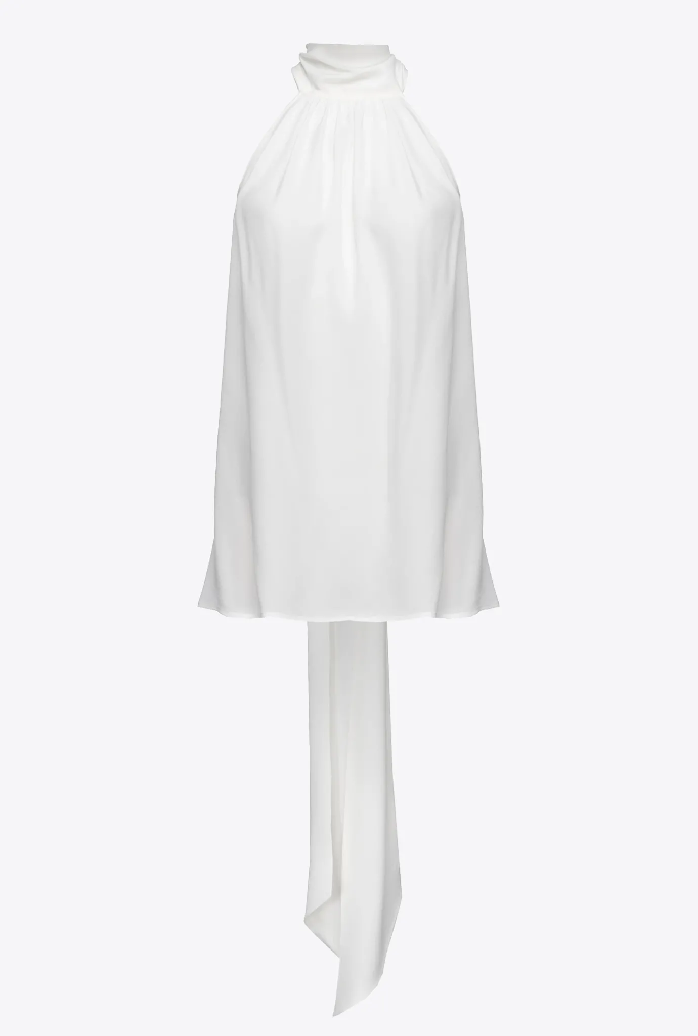 Topwear|PINKO Top A Encolure Americaine En Crepe Georgette Blanc Casse