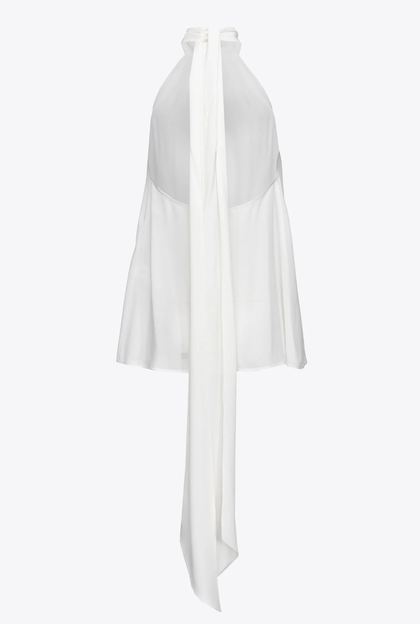 Topwear|PINKO Top A Encolure Americaine En Crepe Georgette Blanc Casse