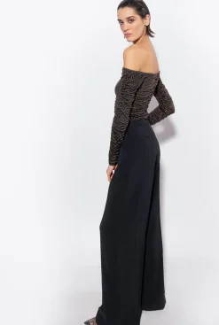 Topwear|PINKO Top A Epaules Denudees A Micro Clous Noir/Or