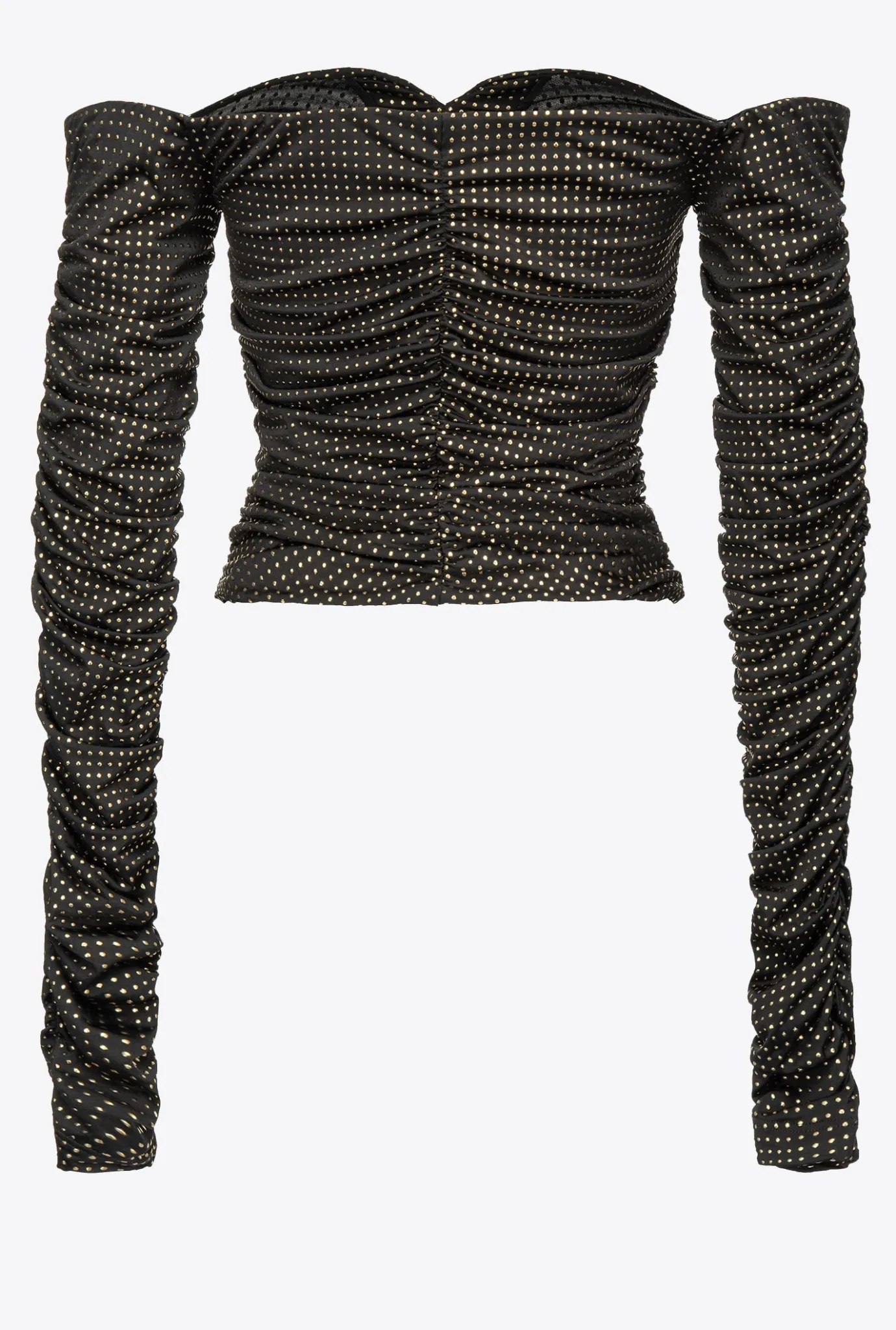 Topwear|PINKO Top A Epaules Denudees A Micro Clous Noir/Or
