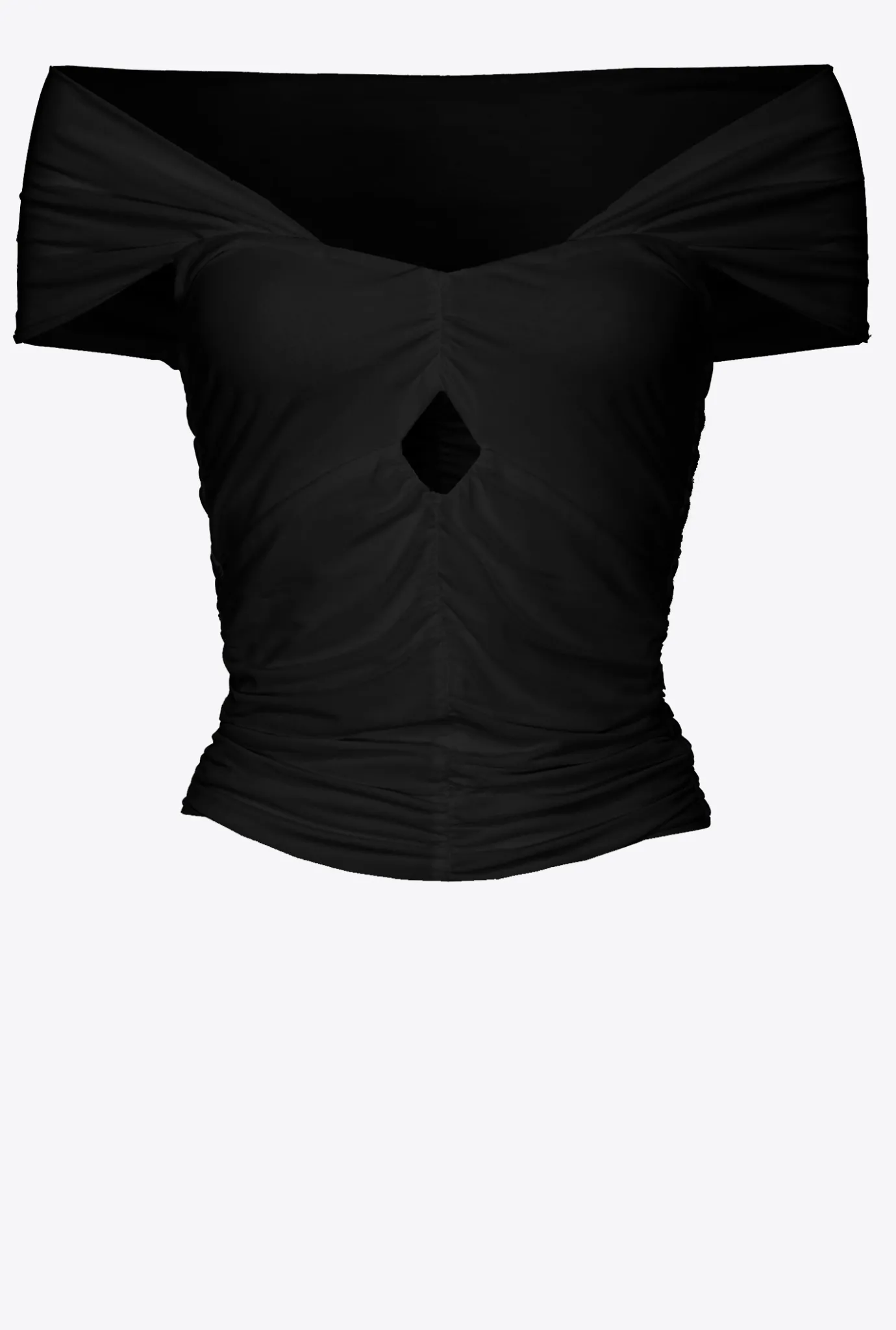 Topwear|PINKO Top A Epaules Denudees En Jersey Fluide Noir Limousine