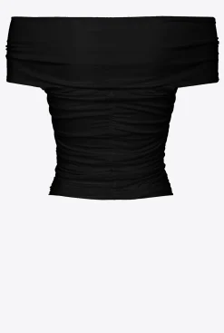 Topwear|PINKO Top A Epaules Denudees En Jersey Fluide Noir Limousine