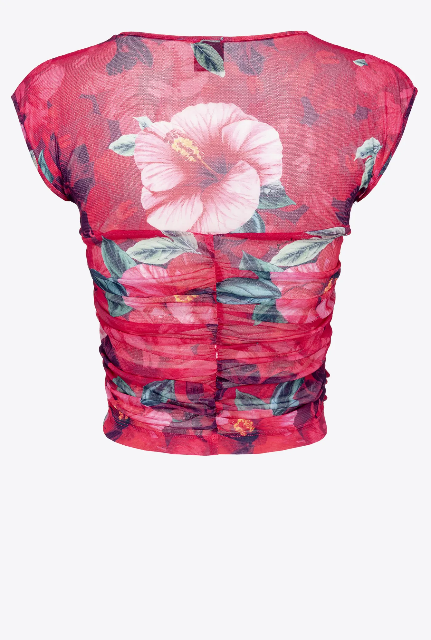 Tailleurs Et Ensembles|PINKO Top A Imprime Hibiscus Multi.Fuchsia/Rose