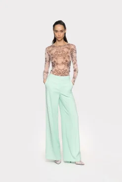 Tailleurs Et Ensembles|PINKO Top A Manches Longues A Imprime Tatouage Chair/Noir