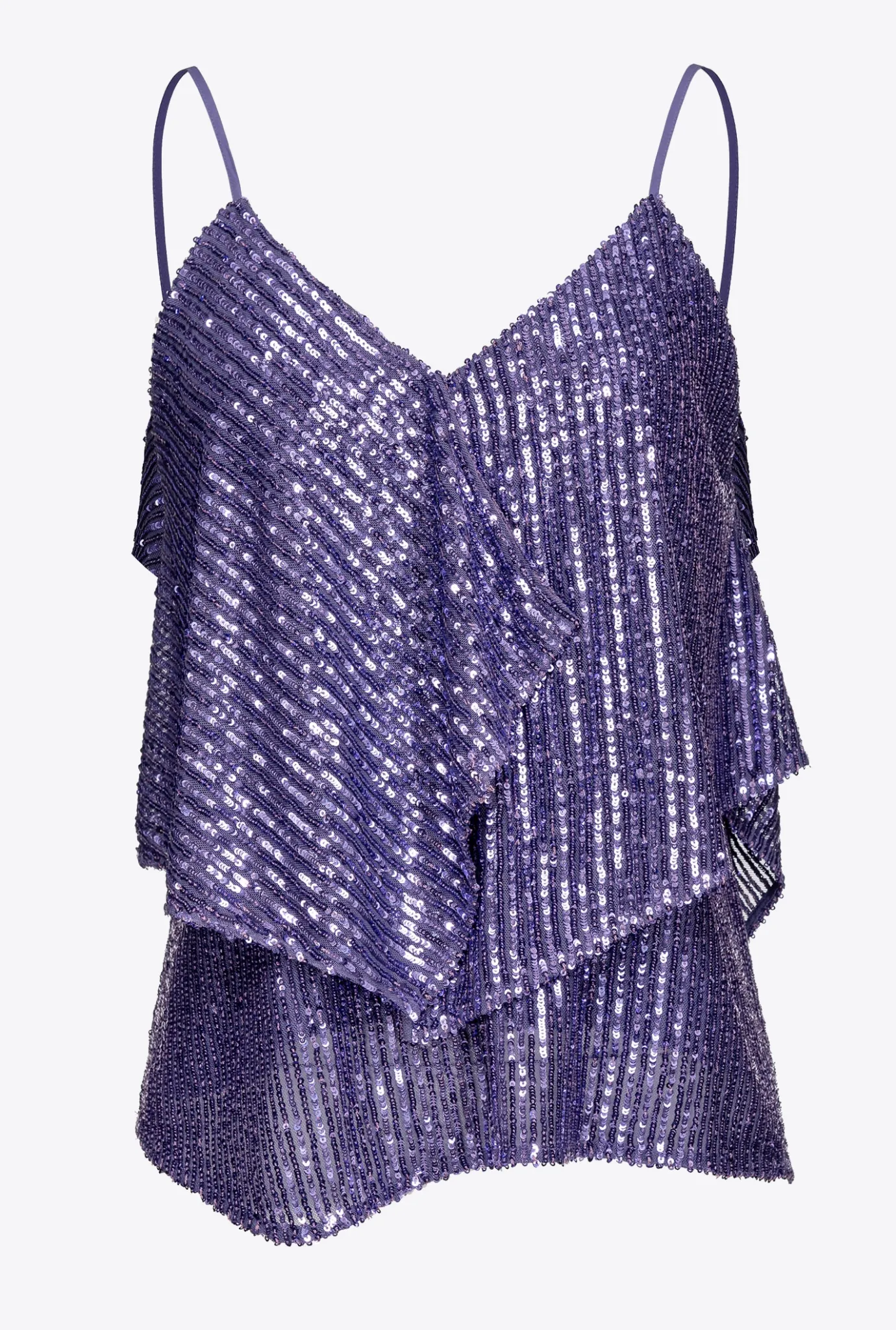 Tailleurs Et Ensembles|PINKO Top A Rayures Pailletees Lilas Lavande