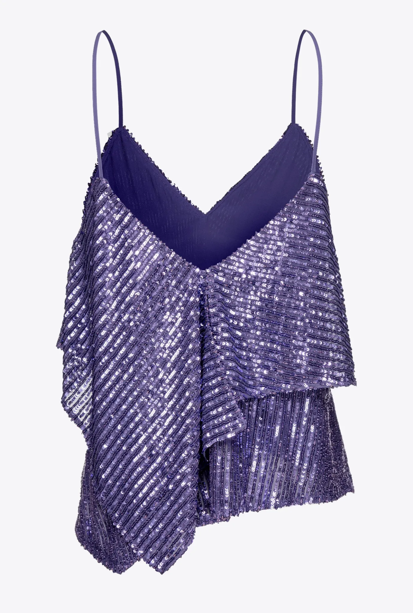 Tailleurs Et Ensembles|PINKO Top A Rayures Pailletees Lilas Lavande