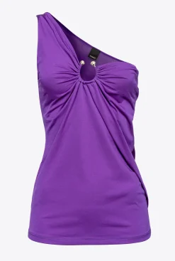 Tailleurs Et Ensembles|PINKO Top Asymetrique Avec Anneau Violet Pride