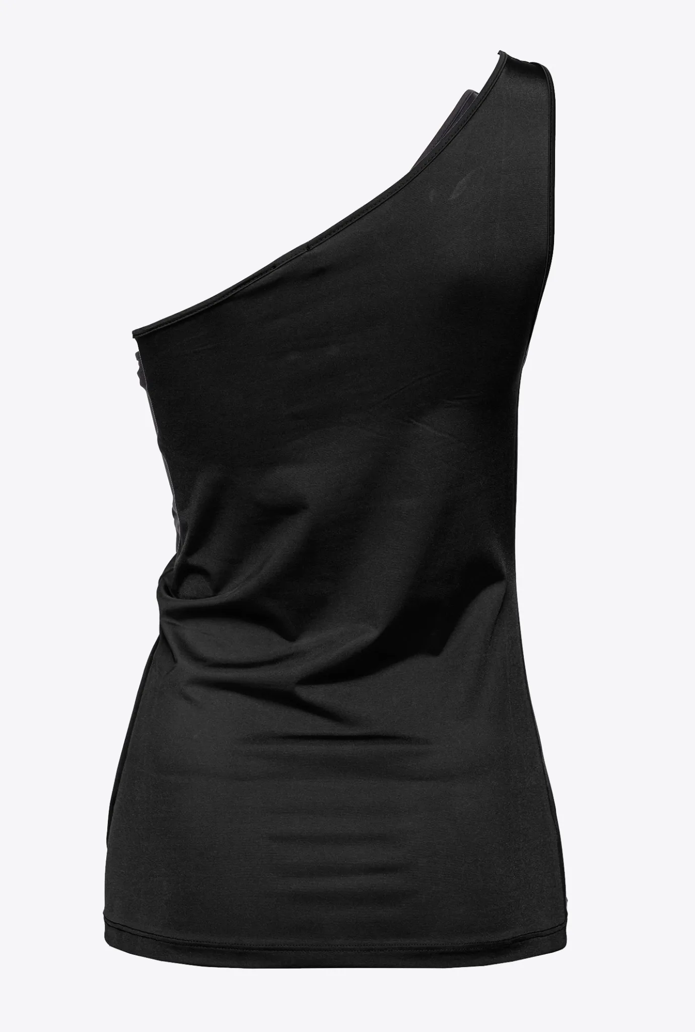 Topwear|PINKO Top Asymetrique Avec Anneau Noir Limousine