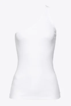 Topwear|PINKO Top Asymetrique Avec Broderie Blanc Brill.