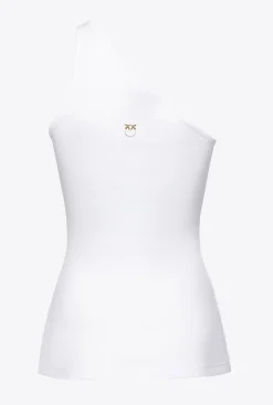 Topwear|PINKO Top Asymetrique Avec Broderie Blanc Brill.