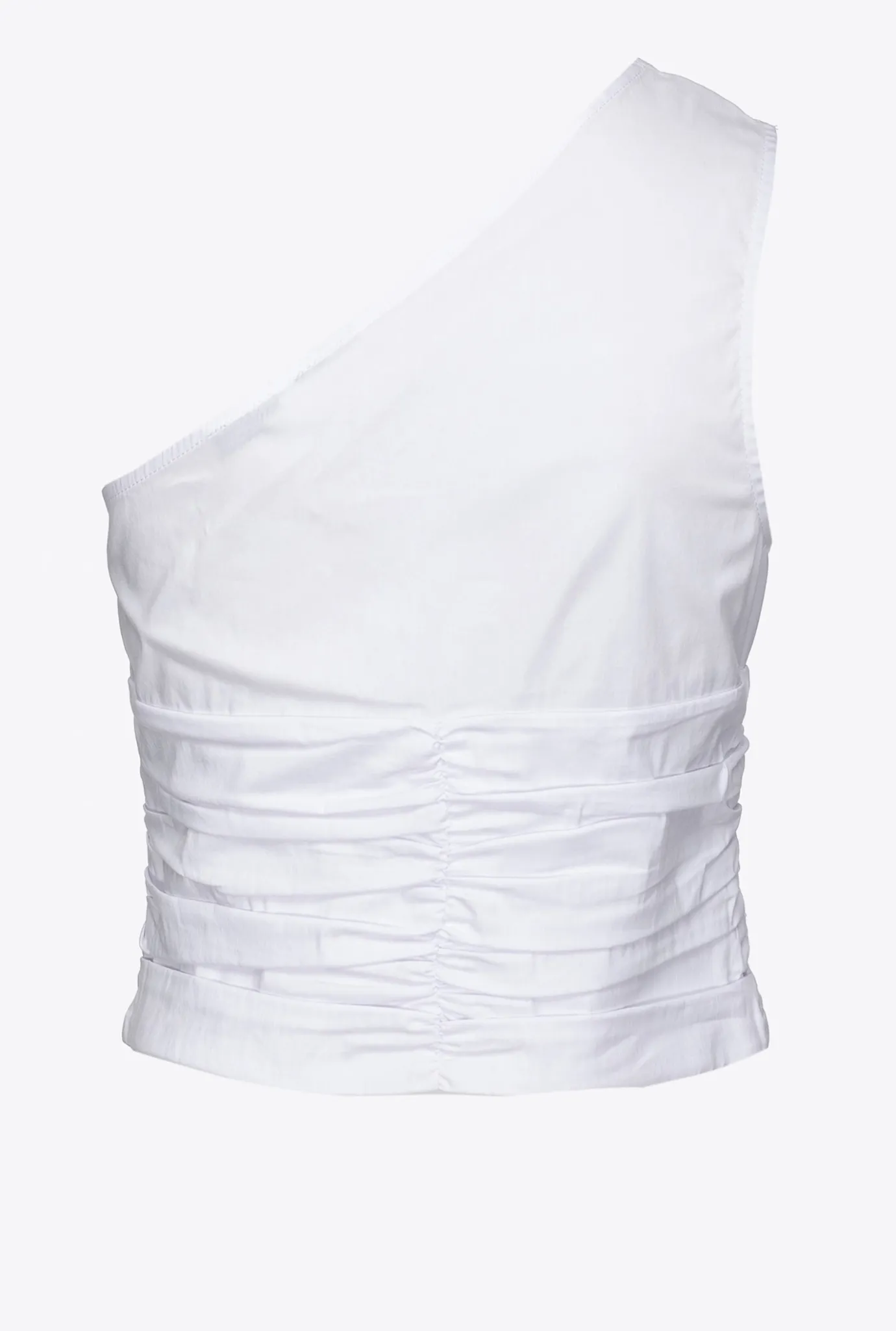 Topwear|PINKO Top Asymetrique En Popeline Stretch Blanc Brill.