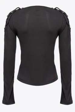 Topwear|PINKO Top Avec Cordons De Serrage Aux Epaules Noir Limousine