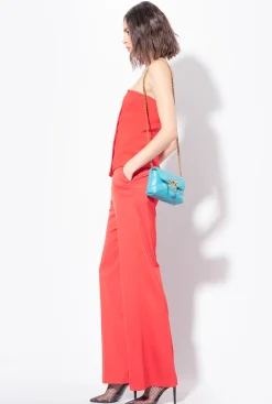 Tailleurs Et Ensembles|PINKO Top Boutonne Sans Manches Rouge Formule 1