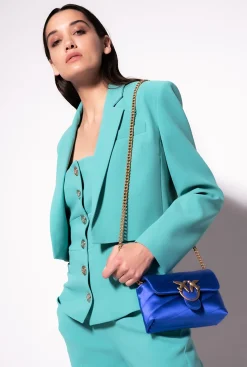 Tailleurs Et Ensembles|PINKO Top Boutonne Sans Manches Bleu Ciel-Marine