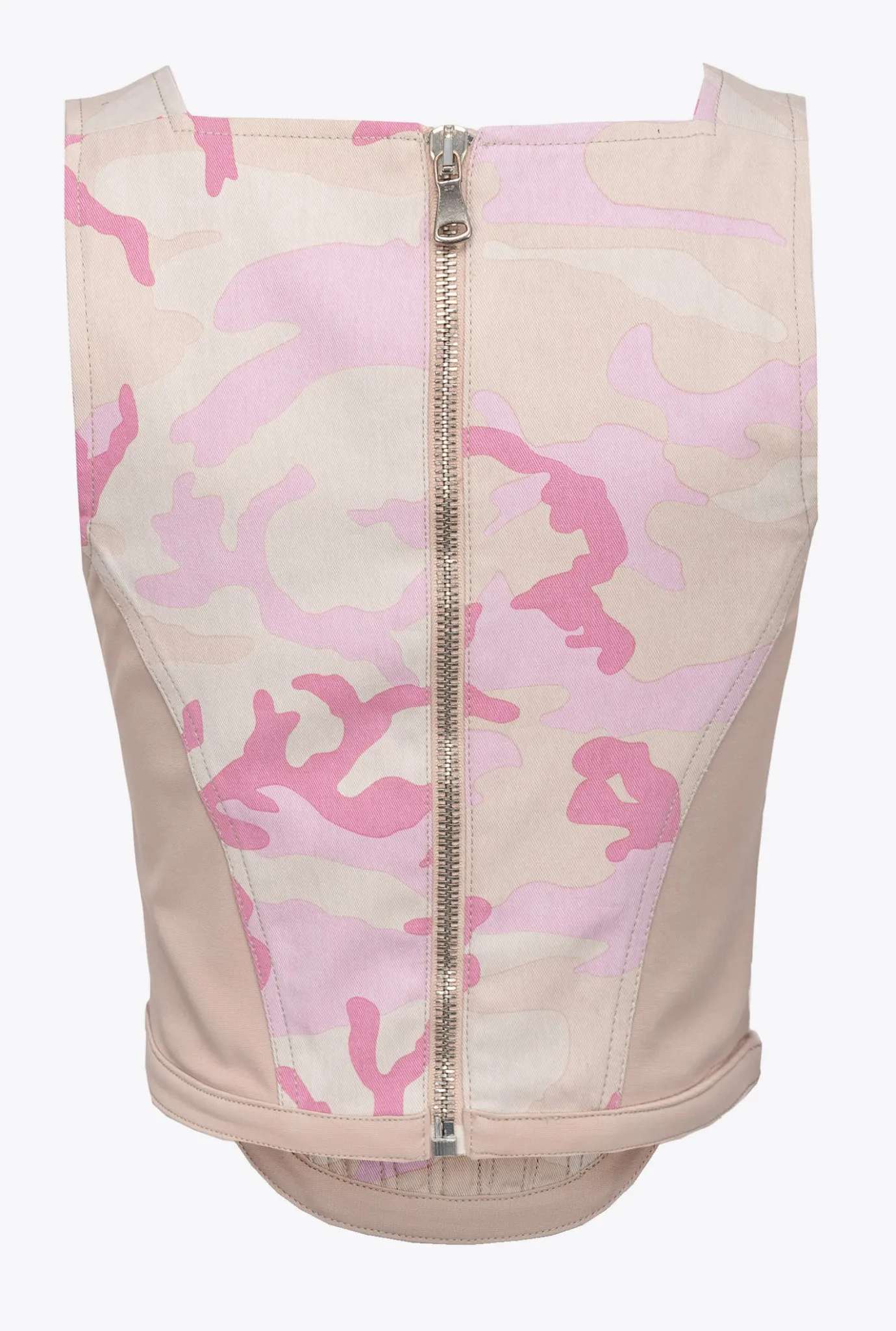 Tailleurs Et Ensembles|PINKO Top Bustier En Bull A Motif Camouflage Mult. Nude/Rose
