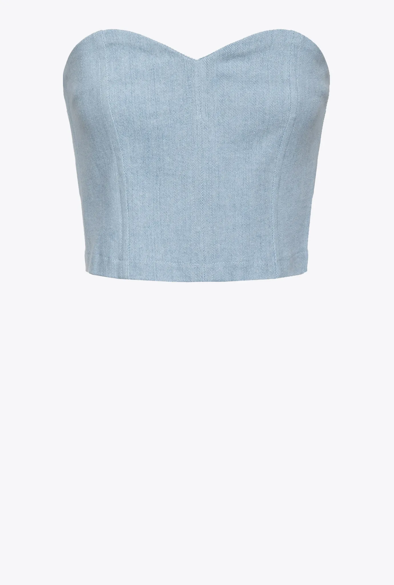 Tailleurs Et Ensembles|PINKO Top Bustier En Denim Confort Delavage Bleach Down