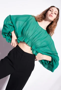 Vestes|PINKO Top Cache-Epaules A Volants Bonbon Gomme