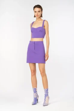 Topwear|PINKO Top Court Effet Scuba Lilas Lavande