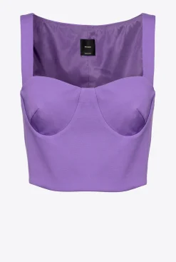 Topwear|PINKO Top Court Effet Scuba Lilas Lavande