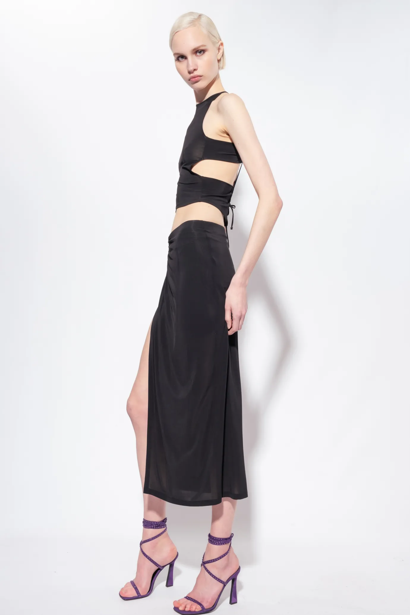 Topwear|PINKO Top Court En Jersey Fluide Noir Limousine