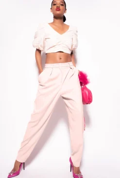 Topwear|PINKO Top Court En Taffetas Rose Nuage