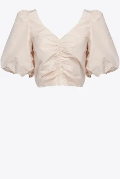 Topwear|PINKO Top Court En Taffetas Rose Nuage