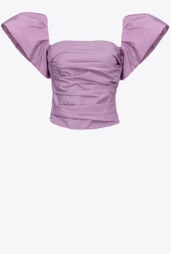 Tailleurs Et Ensembles|PINKO Top Court En Taffetas Orchidee