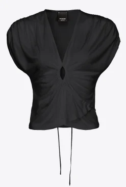 Topwear|PINKO Top Croise A Decoupe Noir Limousine
