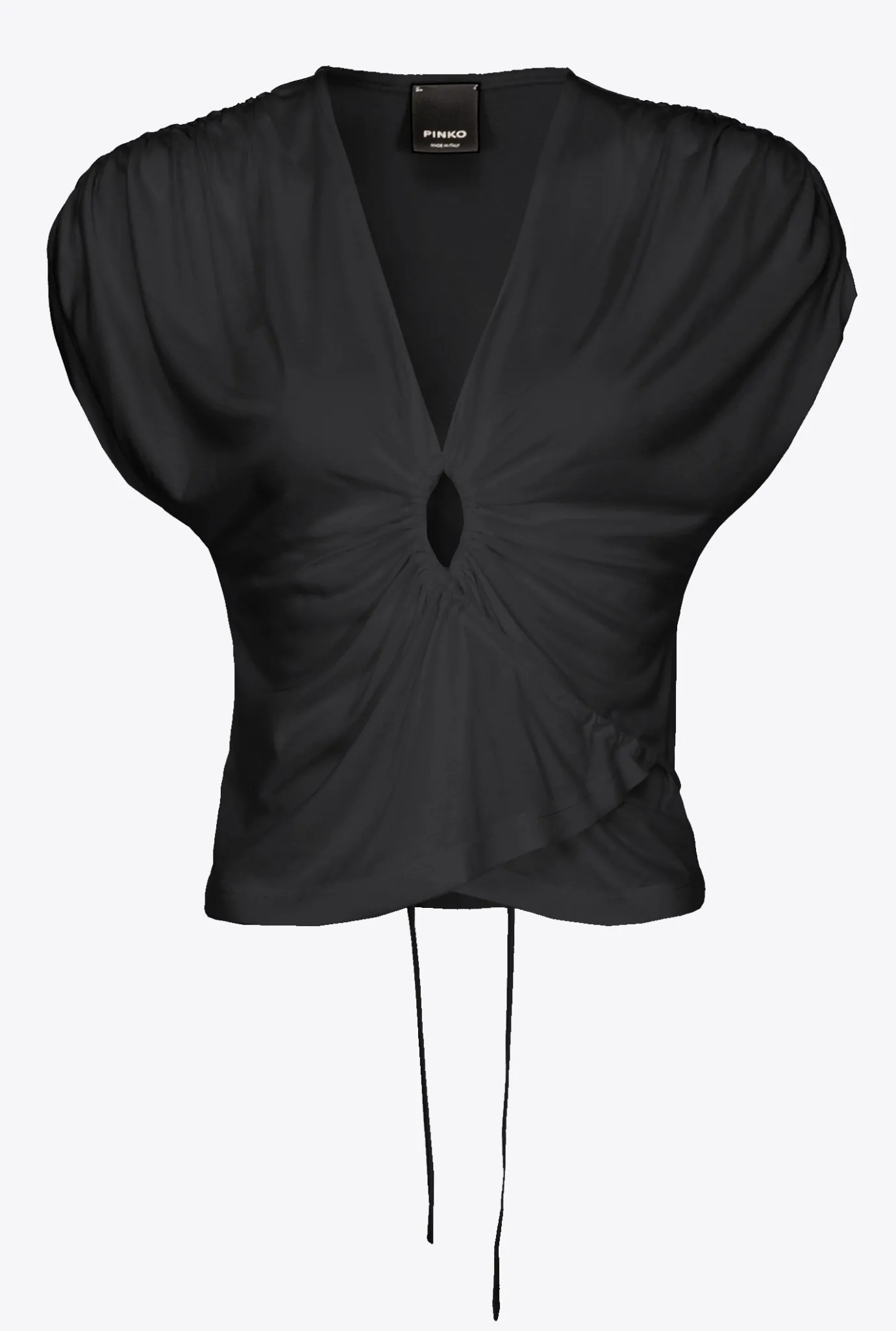 Topwear|PINKO Top Croise A Decoupe Noir Limousine
