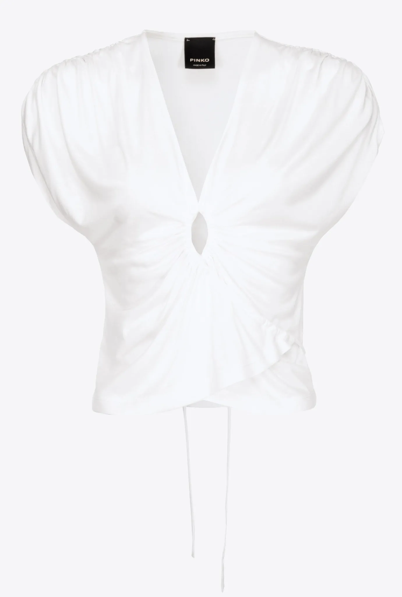 Topwear|PINKO Top Croise A Decoupe Blanc Immacule