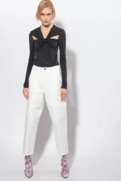 Pièces En Maille|PINKO Top Croise A Manches Longues Noir Limousine