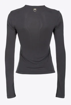 Pièces En Maille|PINKO Top Croise A Manches Longues Noir Limousine