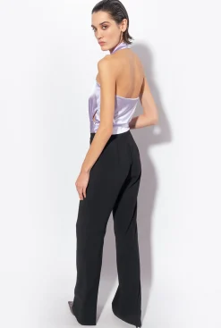 Tailleurs Et Ensembles|PINKO Top Dos Nu En Satin Lilas - Sorbet Clair