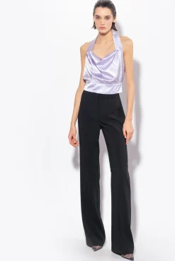 Tailleurs Et Ensembles|PINKO Top Dos Nu En Satin Lilas - Sorbet Clair