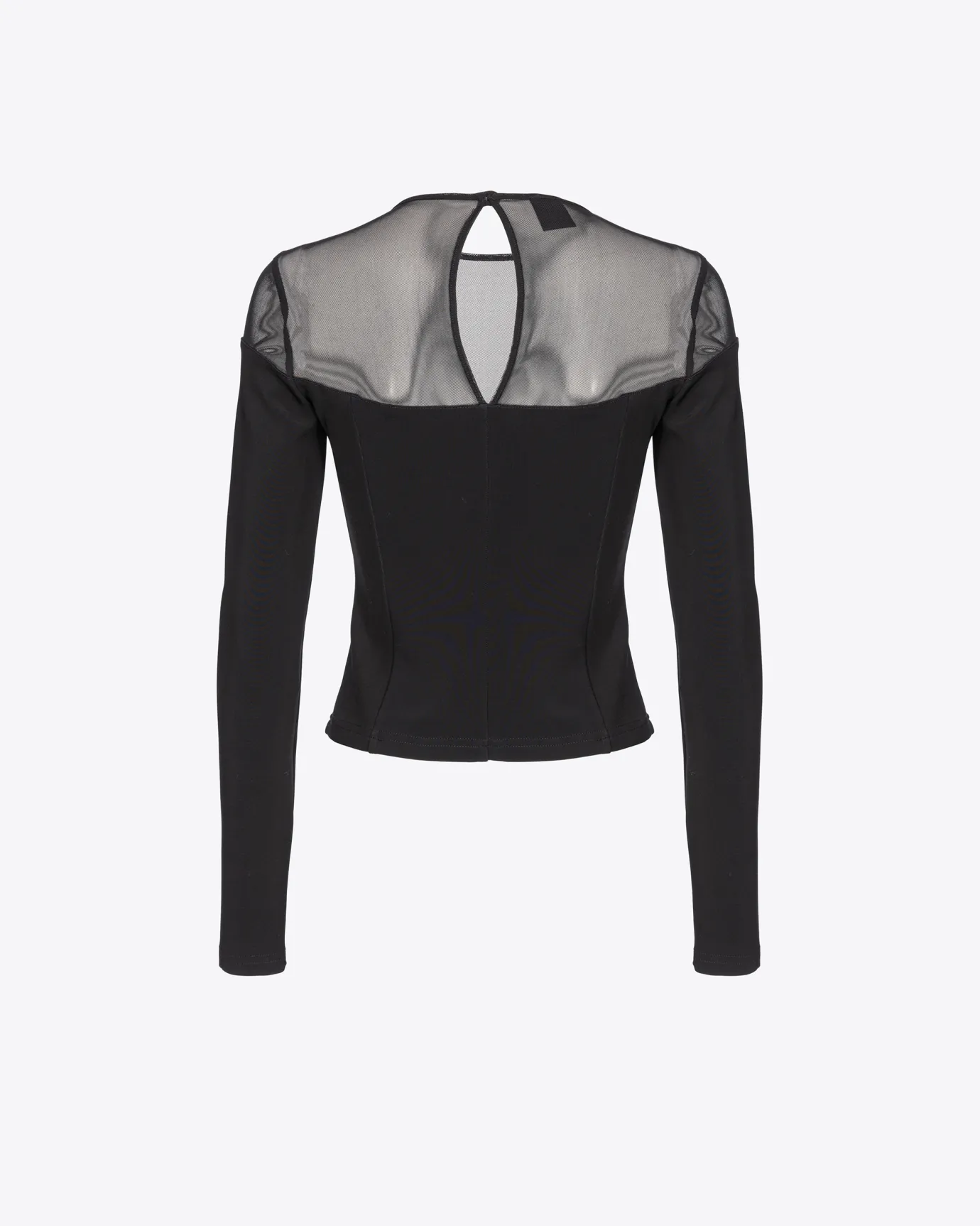 Topwear|PINKO Top En Neoprene Et Tulle Noir Limousine