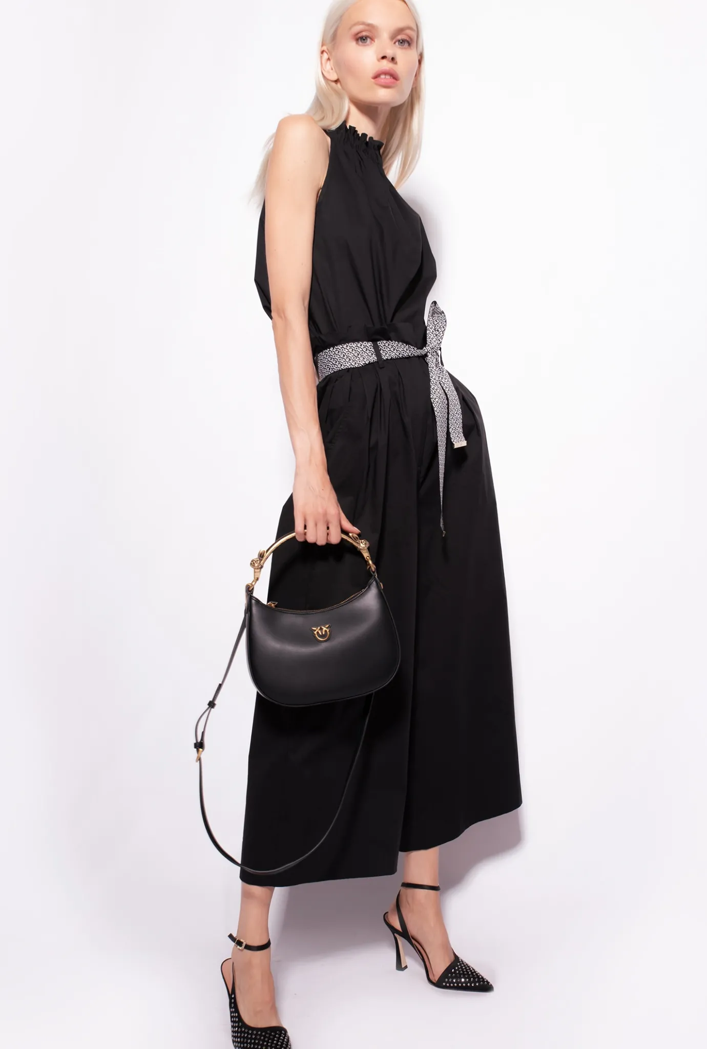 Tailleurs Et Ensembles|PINKO Top En Popeline Noir Limousine