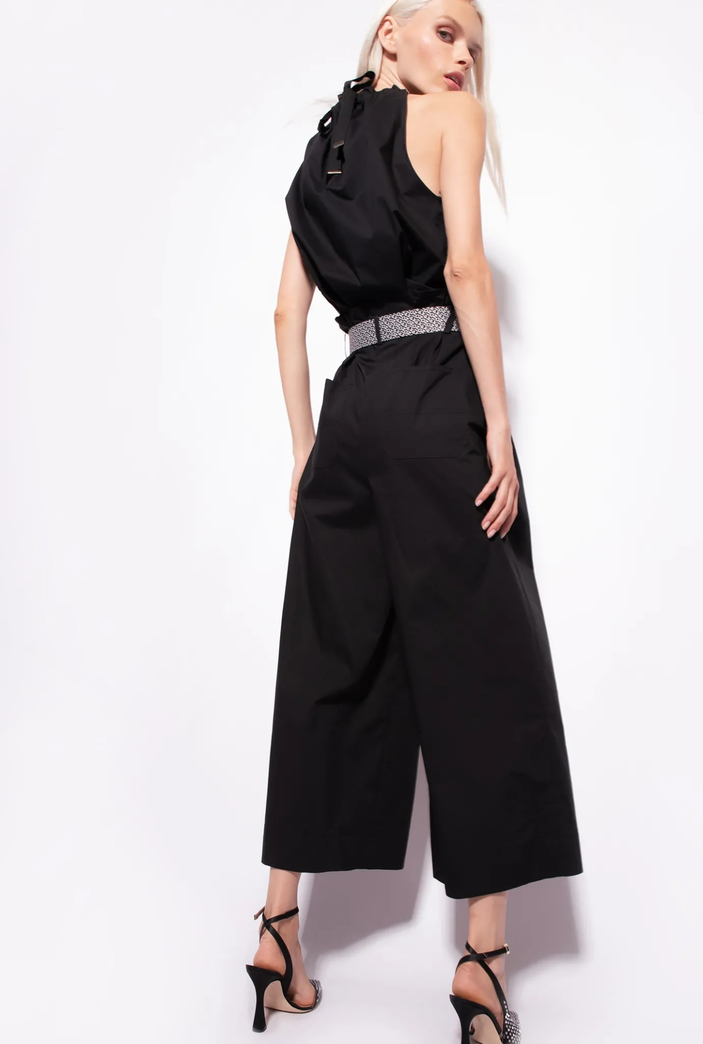 Tailleurs Et Ensembles|PINKO Top En Popeline Noir Limousine